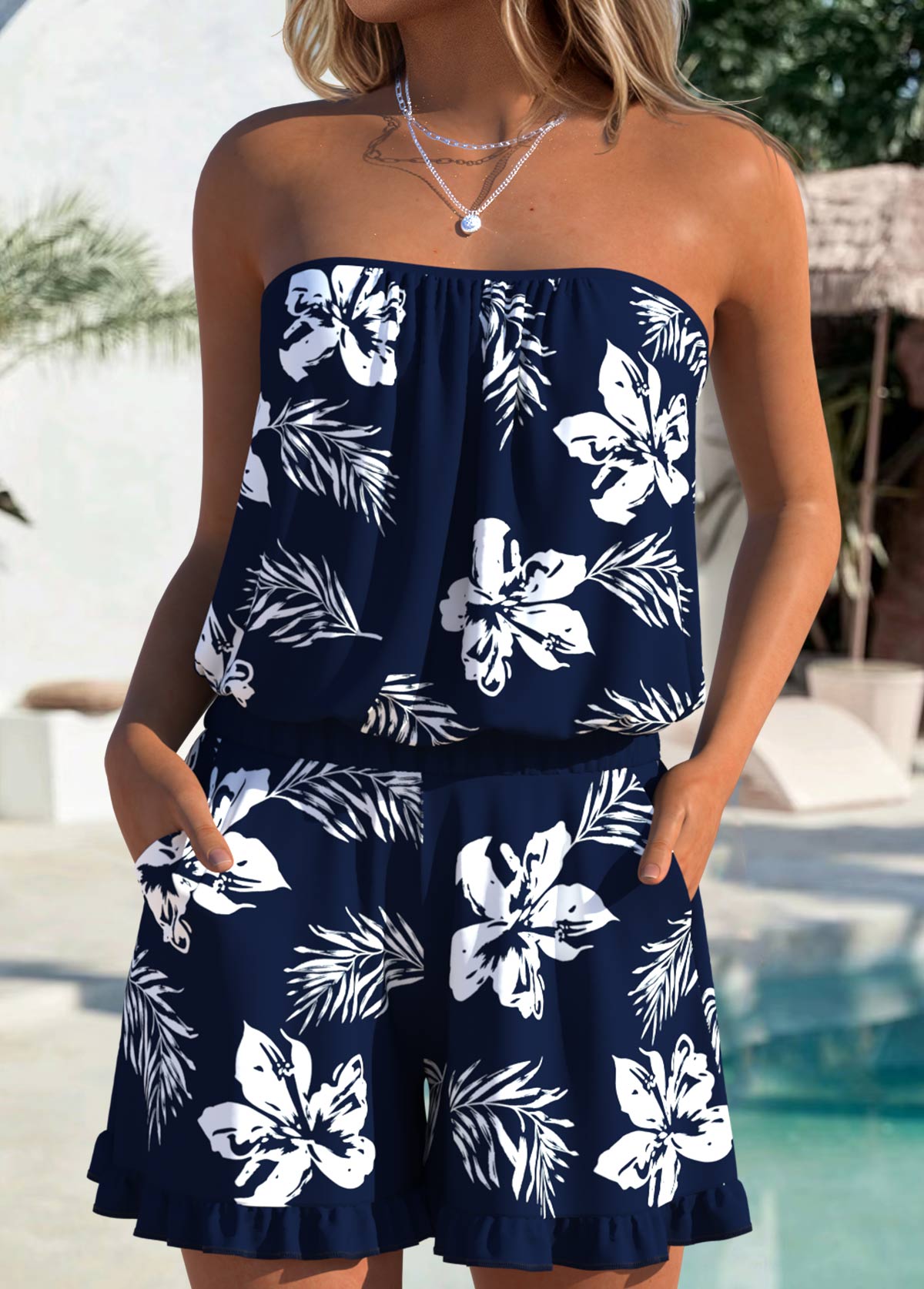 Ruched/shirred Floral Print One Piece Swimwear