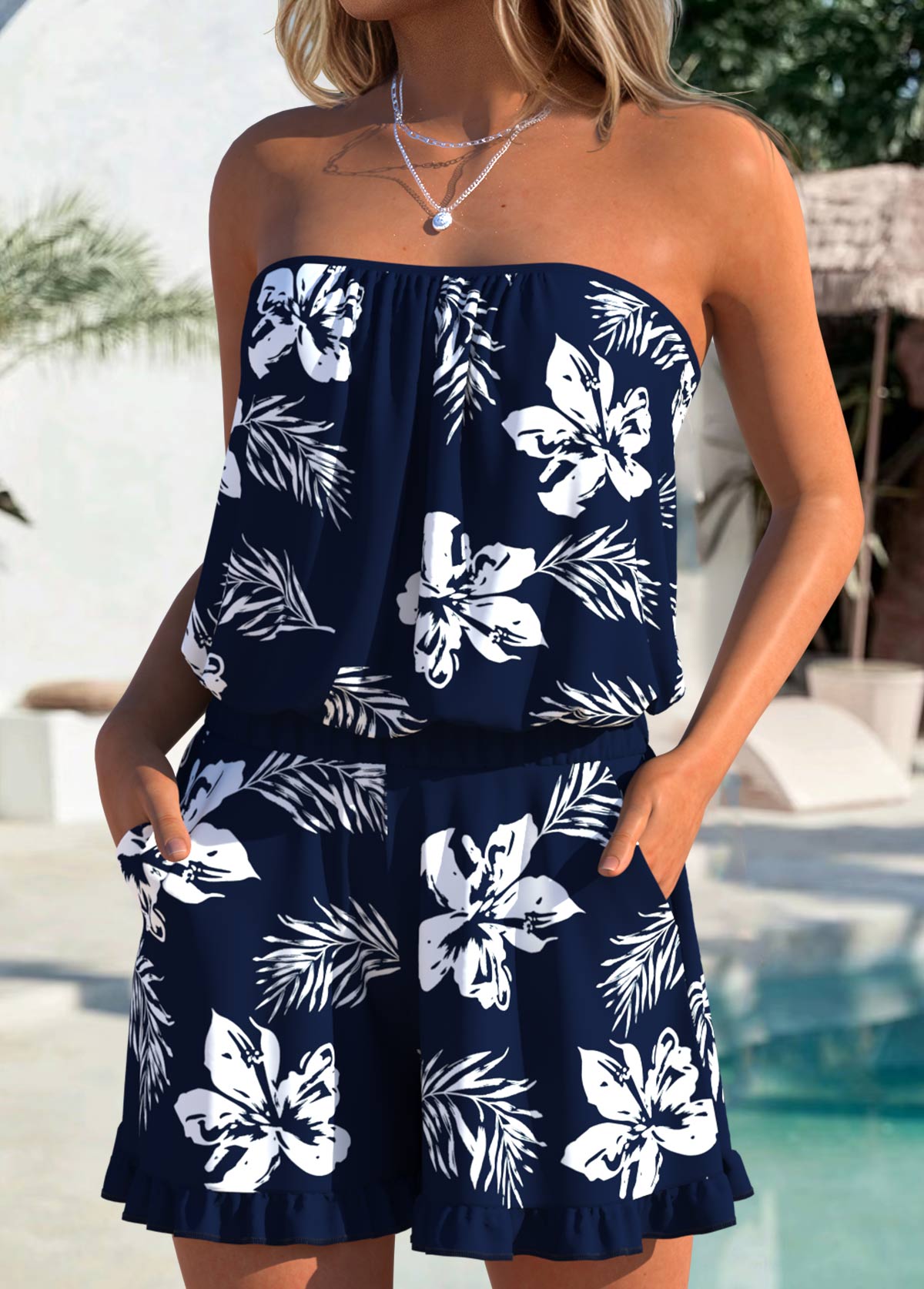 Ruched/shirred Floral Print One Piece Swimwear