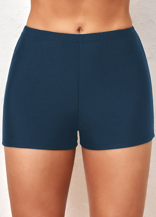 Thigh Slimmer Mid Waisted Navy Swim Shorts